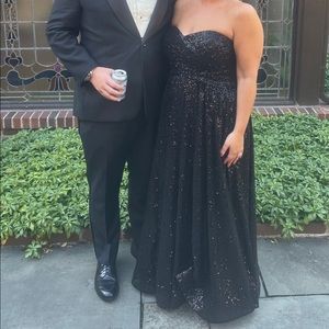 La Femme all black sequin ball gown. Size 16, tailored to a size 12-14.